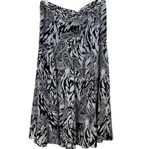 Chico’s Skirt Paisley Reptile Print Black & White